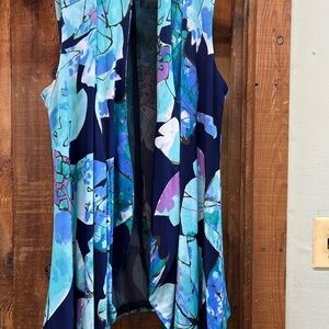 Alberto Makali Blue and Purple Floral Top